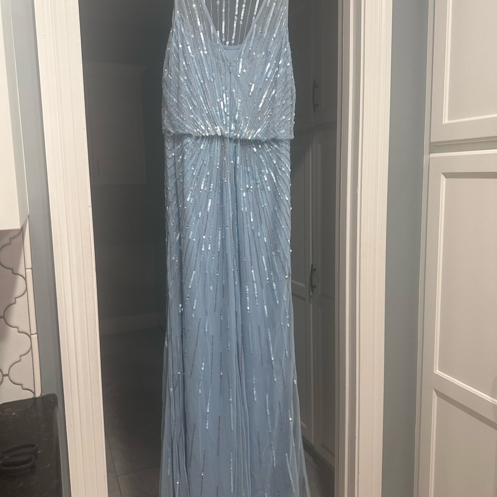 Aidan Mattox Sky Blue Embellished Gown